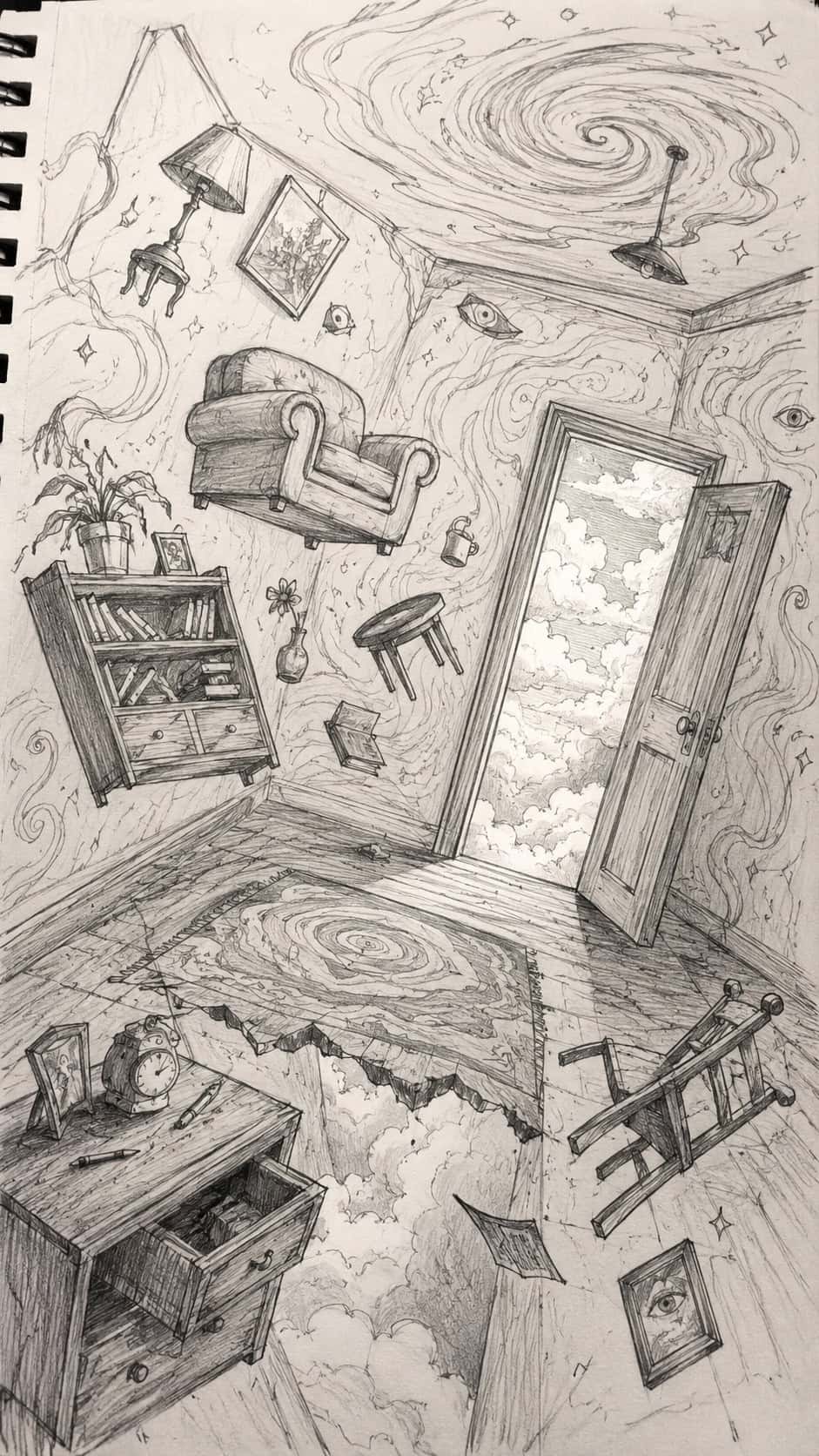 These 30 Trippy Drawing Ideas That Will Revolutionize Your Art 55 The Anti-Gravity Room