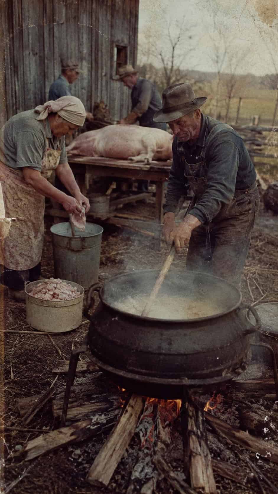 28 Things Every Farm Kid Could Do That City Kids Can't Imagine 27 Rendering Lard After Butchering