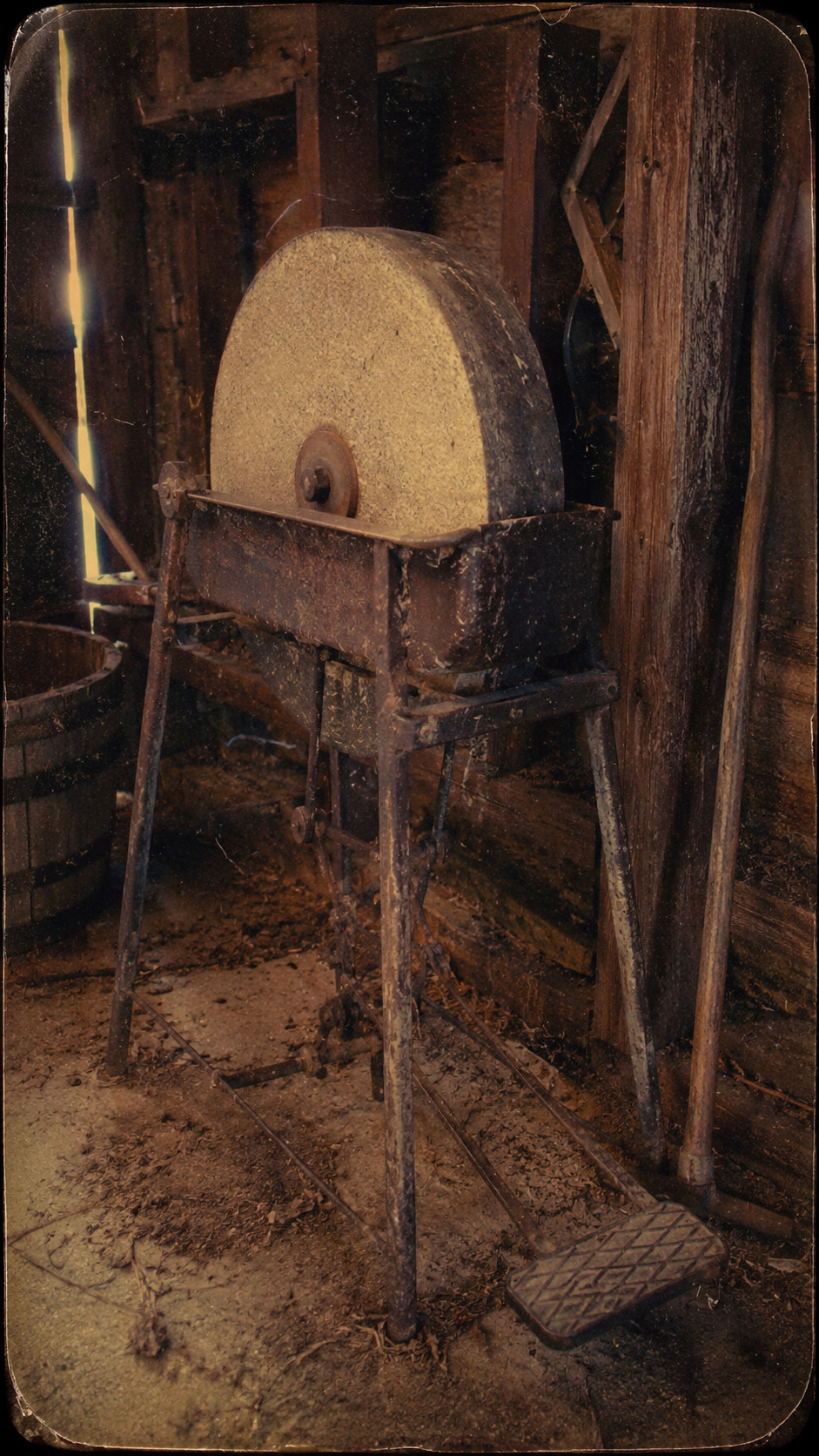 28 Things Every Farm Kid Could Do That City Kids Can't Imagine 29 Sharpening Tools on a Pedal Grindstone