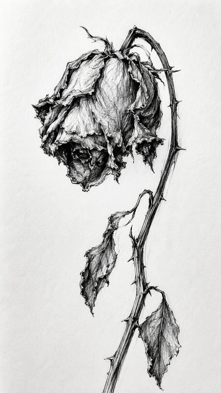 30 Grunge Drawing Ideas for Real Depth and Texture 40 Wilted Roses