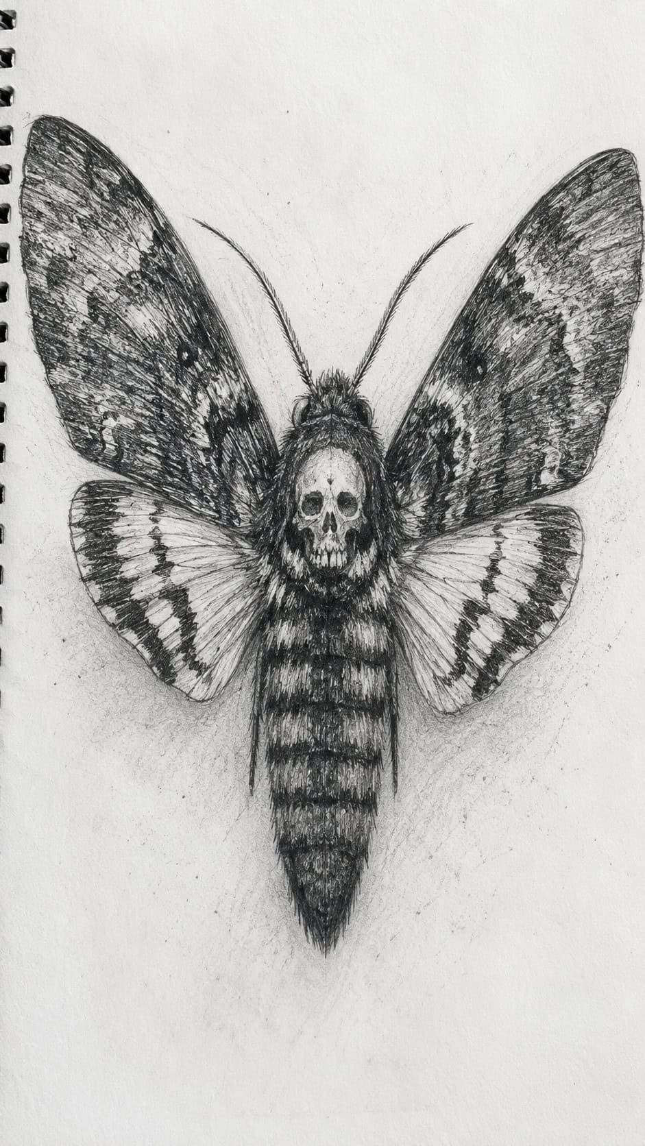 30 Grunge Drawing Ideas for Real Depth and Texture 42 Death's-Head Moth