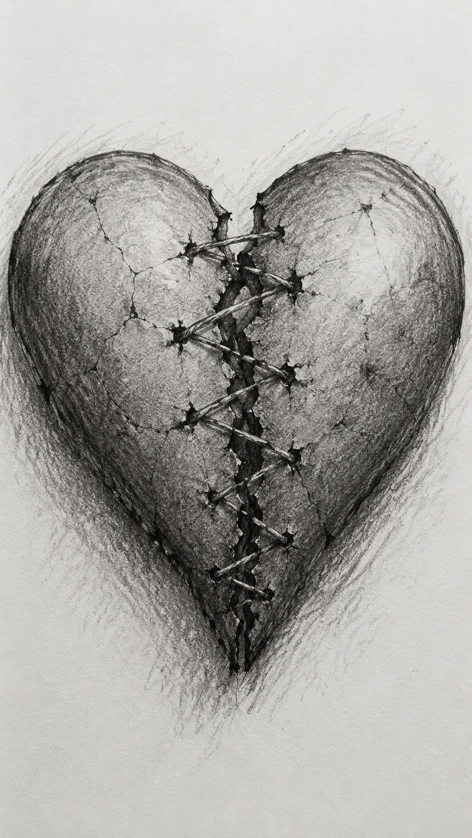 30 Grunge Drawing Ideas for Real Depth and Texture 43 Jagged Broken Heart