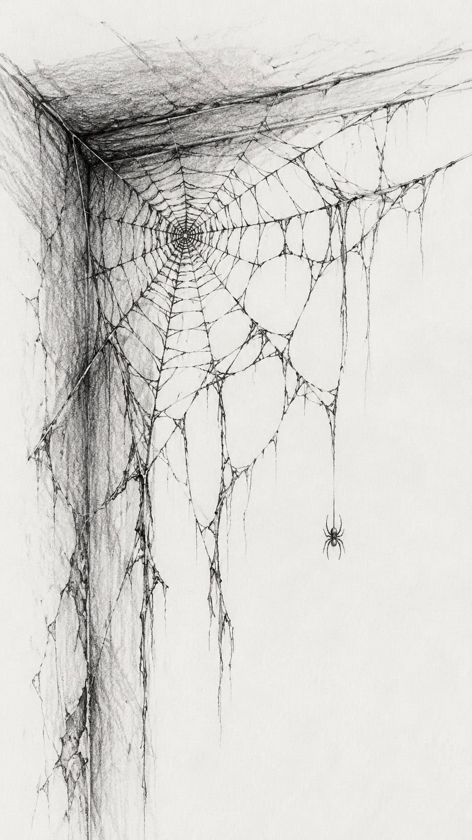 30 Grunge Drawing Ideas for Real Depth and Texture 44 Tattered Spider Web