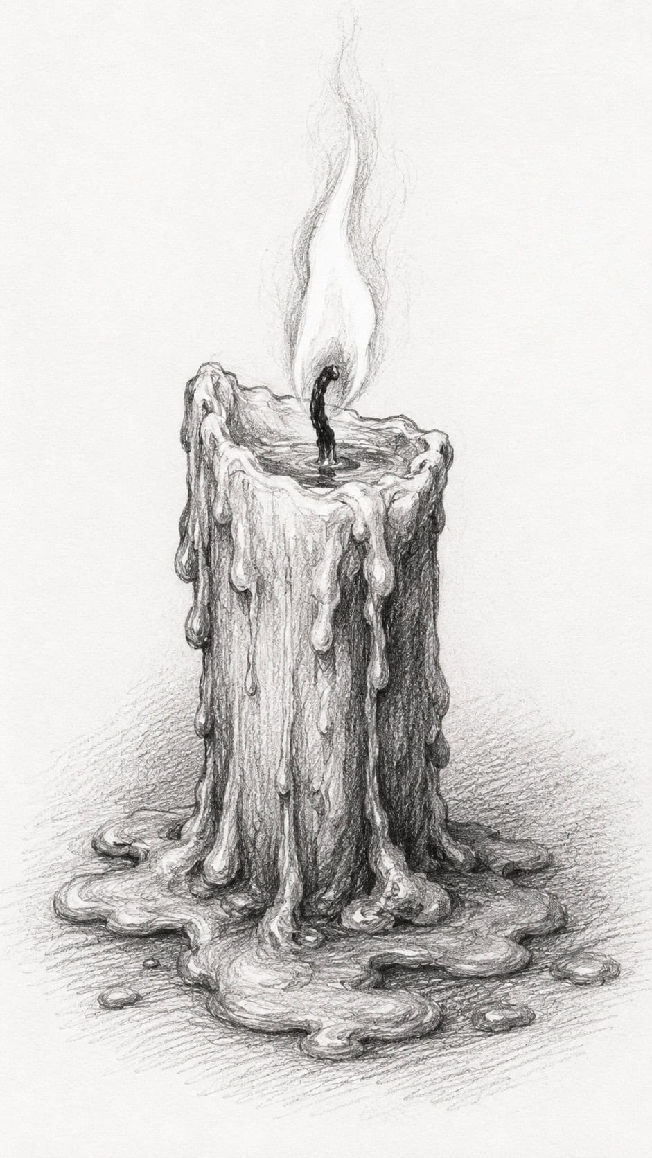 30 Grunge Drawing Ideas for Real Depth and Texture 46 Melting Candle