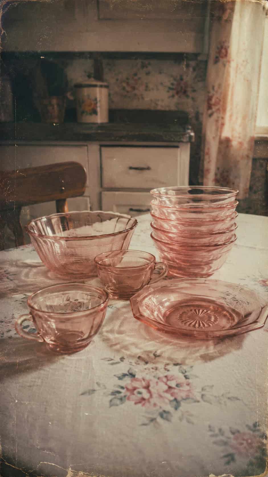 Depression Glass (Pink and Cobalt Patterns)