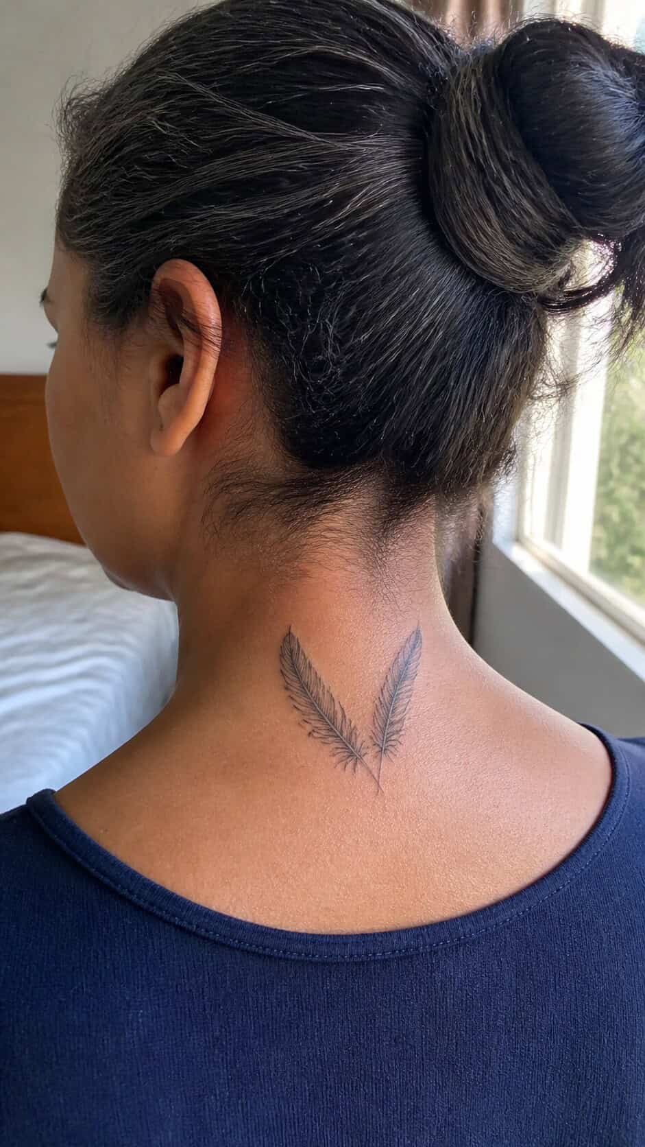 From Delicate to Daring: 28 Neck Tattoo Ideas for Every Woman 13 Geometric Pattern Elegance neck tattoo idea, example 3