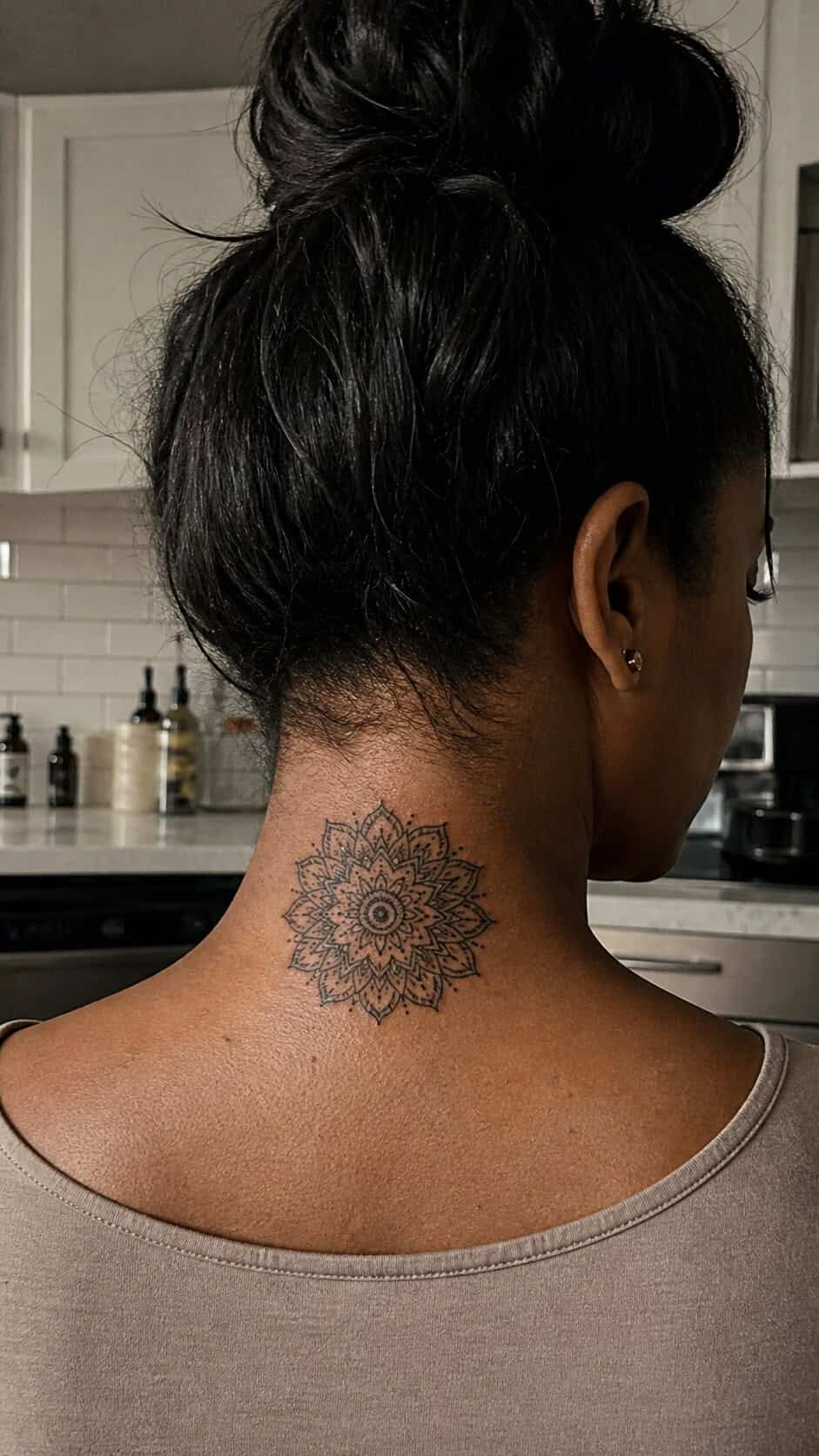 From Delicate to Daring: 28 Neck Tattoo Ideas for Every Woman 14 Majestic Mandala neck tattoo idea