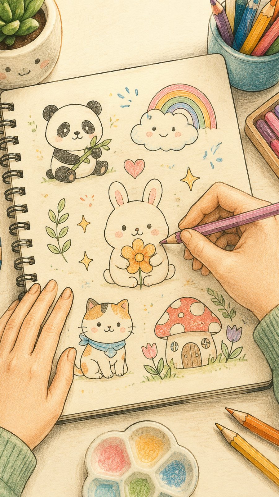 A hand-drawn artwork of adding your own creative style.