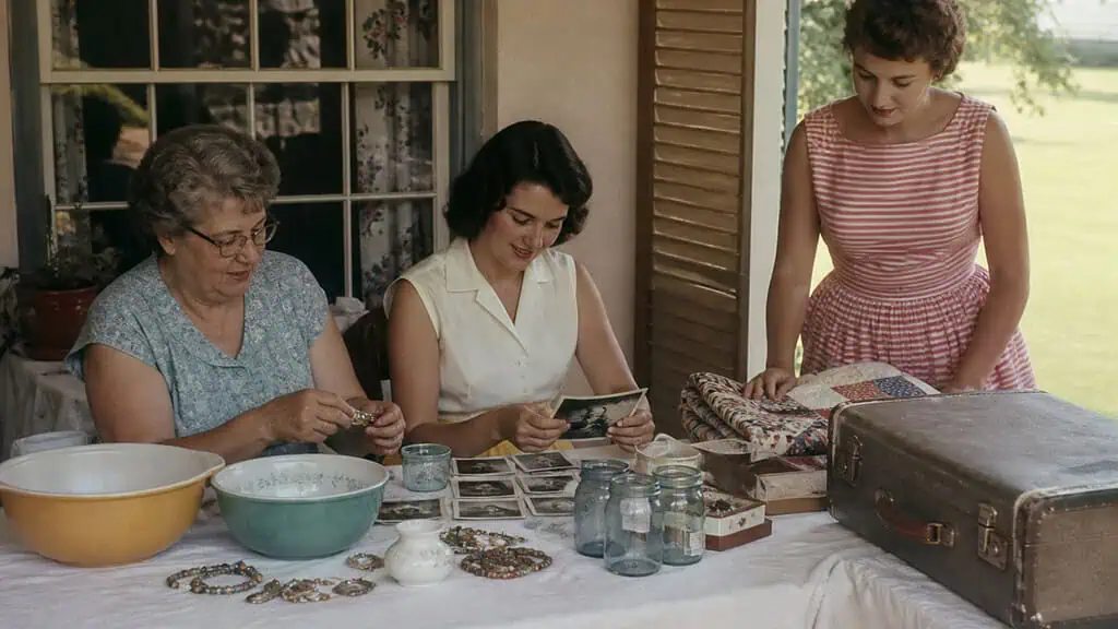 Collection of household treasures Grandma kept from the early 1960s
