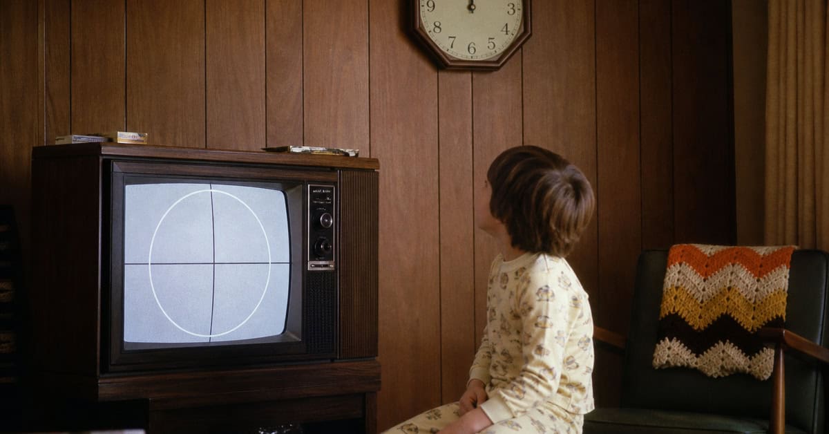 Child watching Saturday cartoons end at noon in the 1970s