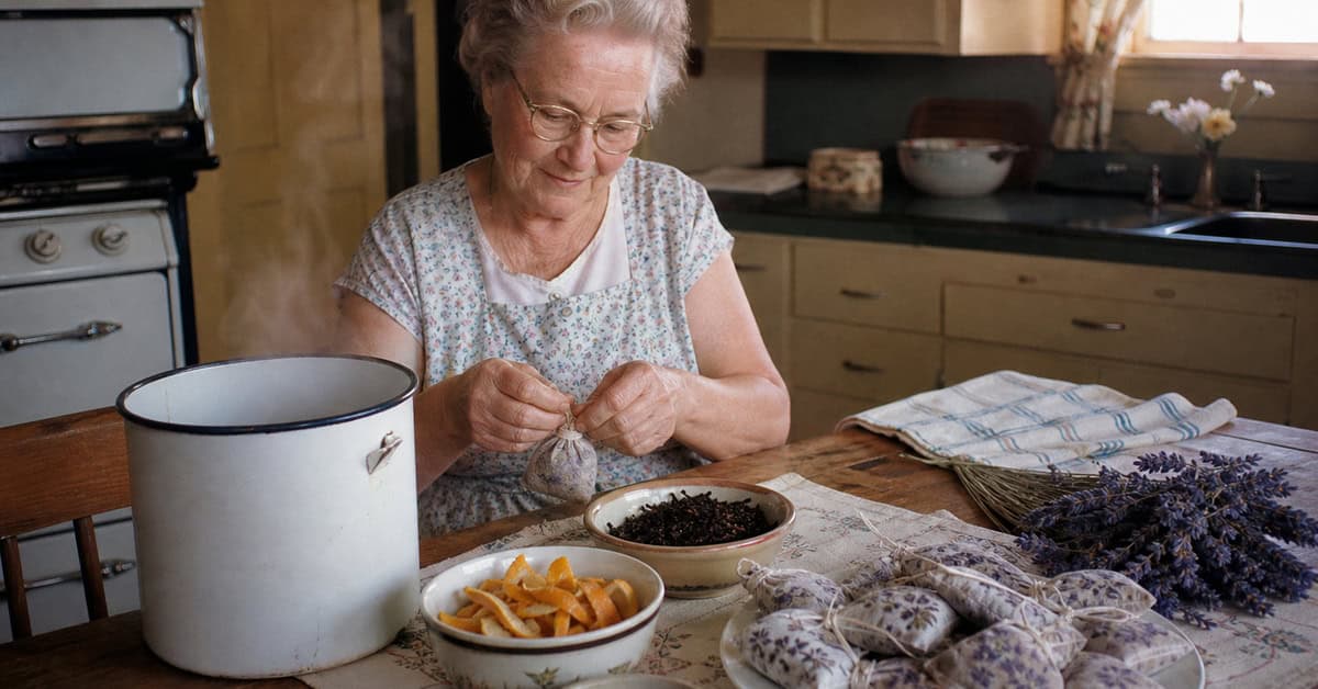 15 Basic Life Hacks from Grandma That Still Beat Modern Solutions 10 Grandmother making natural air fresheners with lavender, citrus, and cloves