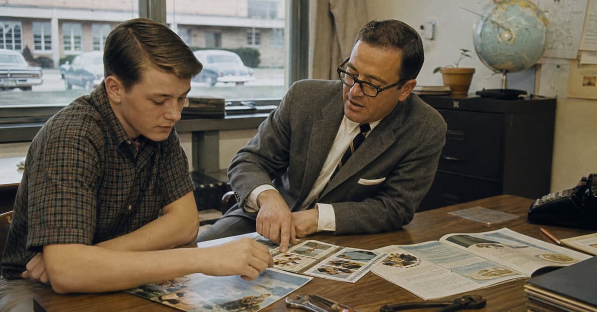 12 Required High School Classes That Disappeared 13 Guidance counselor helping a student plan a career in the 1960s
