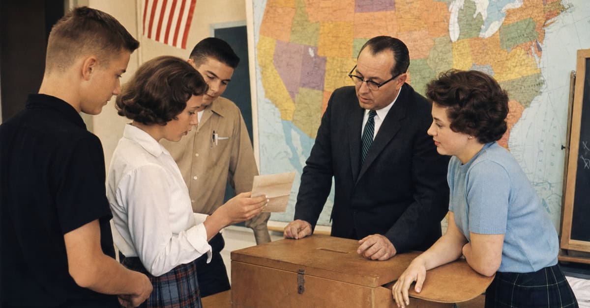 12 Required High School Classes That Disappeared 6 Students learning how voting works in a 1960s civics class