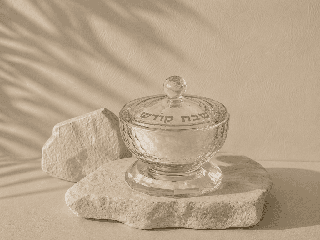 מלחייה קריסטל עגולה עם מכסה | שקוף