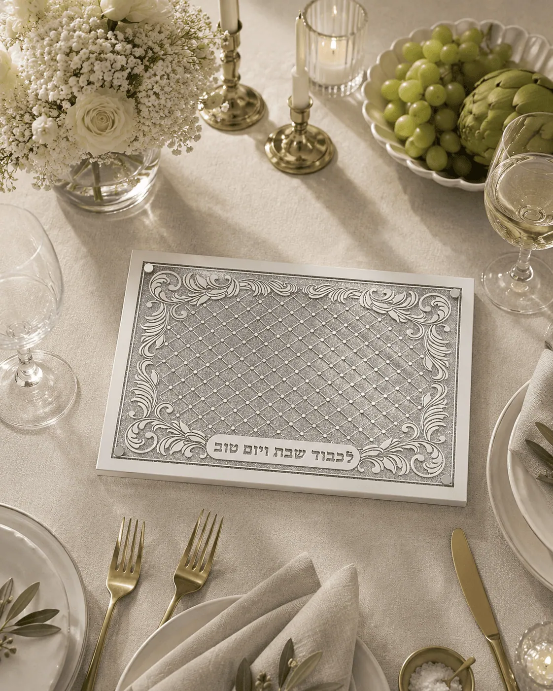 מגש מהודר לחלה דגם "כתר"