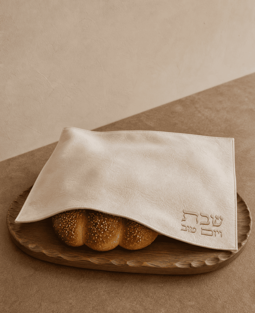 כיסוי חלה מהודר ונקי עם כיתוב זהב