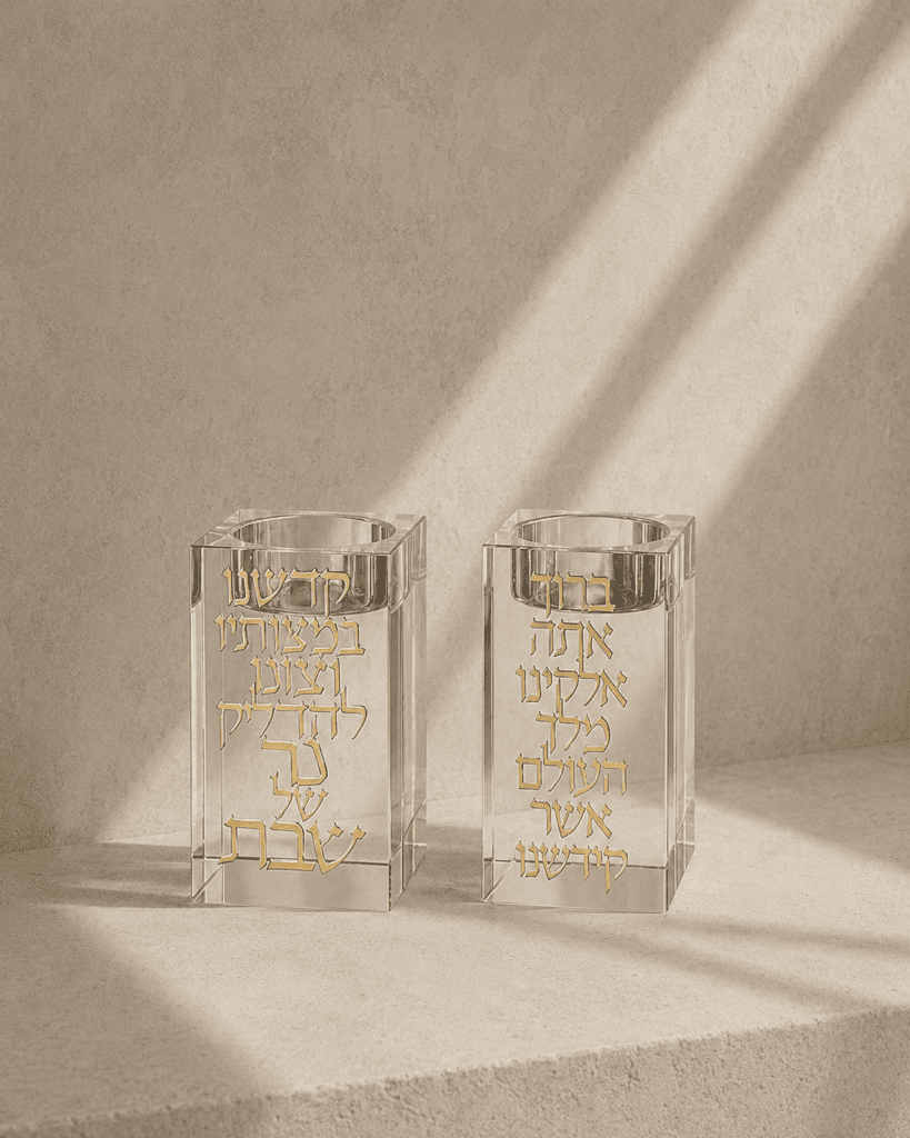 זוג פמוטי קריסטל מהודרים "הדלקת נרות"