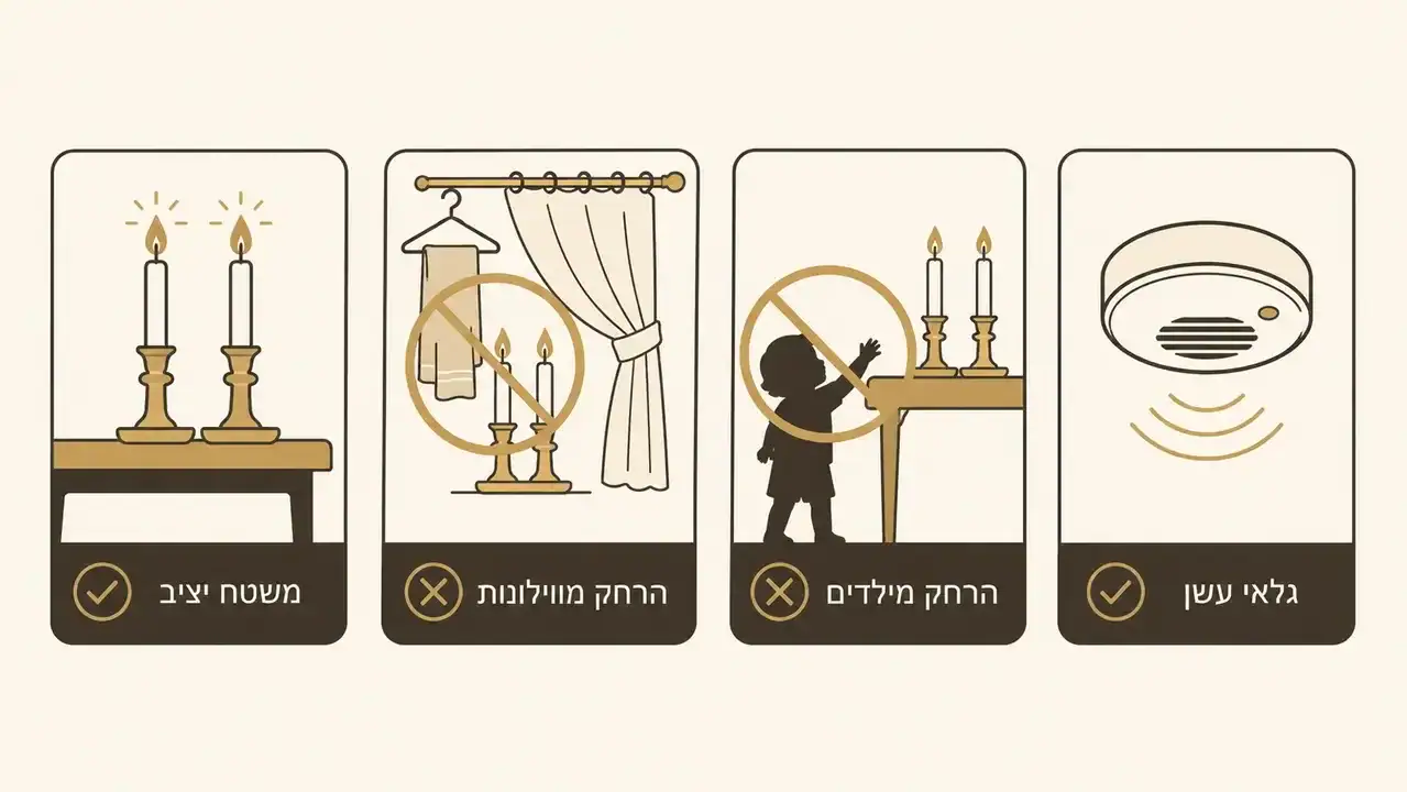 יציאה מהבית לאחר הדלקת נרות שבת בזהירות