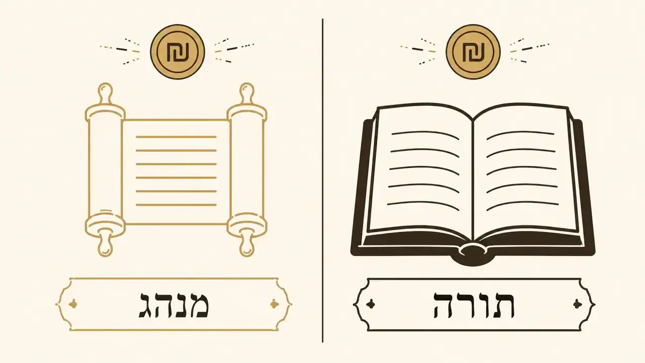 ספר הלכה פתוח ליד מטבעות כסימן להפרשת מעשר כספים