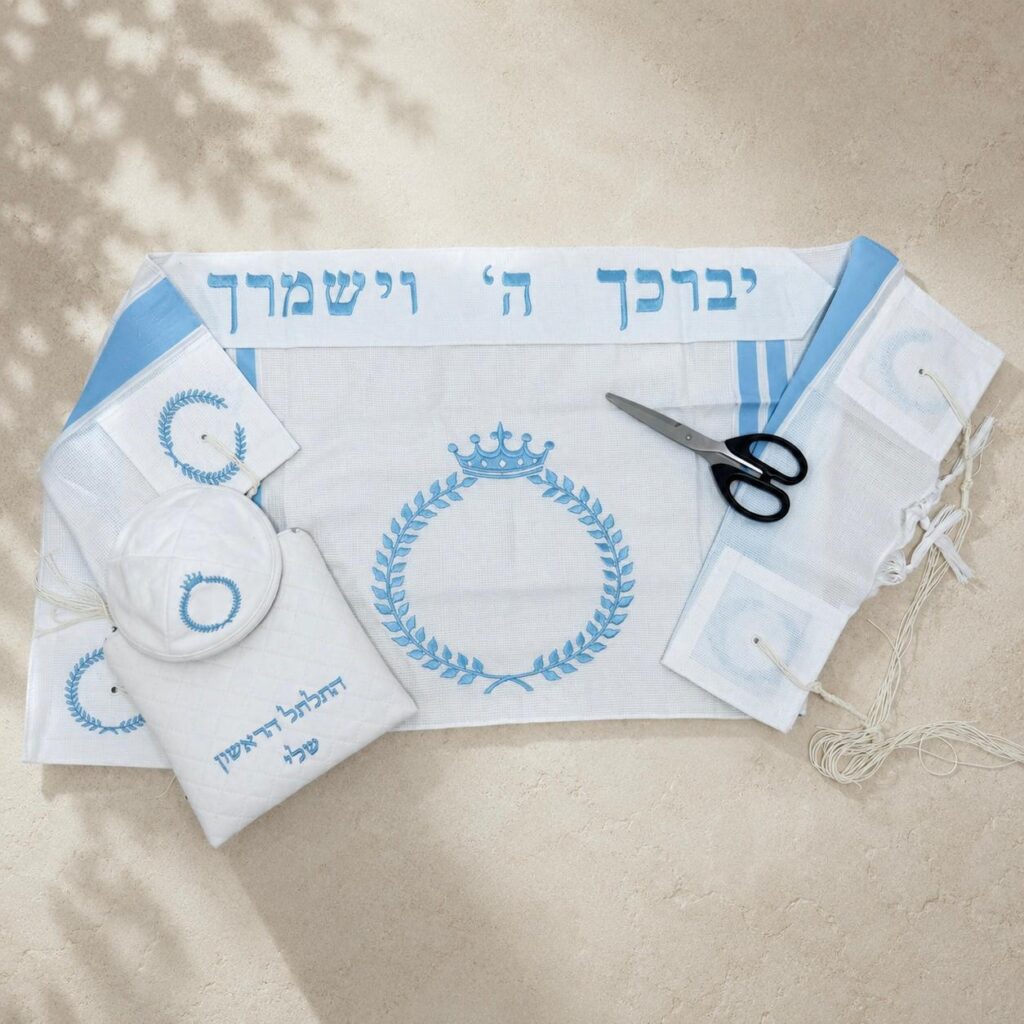 סט חאלקה עלים | תכלת