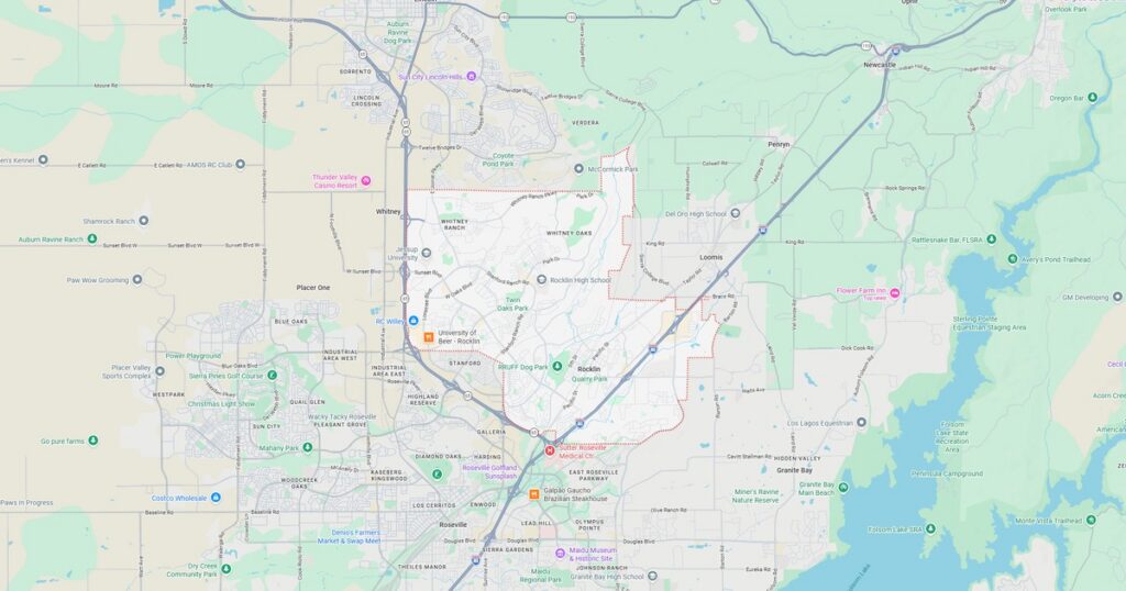 Detailed city map showing transit lines, landmarks, parks, and water bodies for navigation and urban planning.