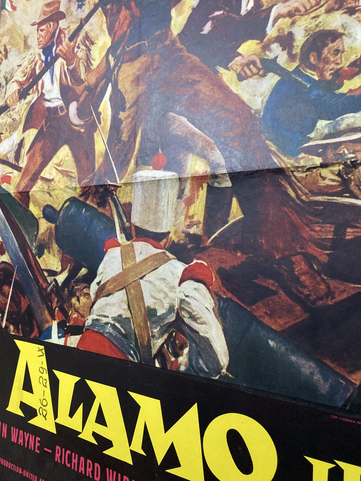 The Alamo 1960 Large Vintage Movie Poster John Wayne Widmark Rare YU - Image 4