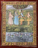 Vintage Handmade Pichwai Painting Krishna and Radha Ceremony Traditional Hindu Art