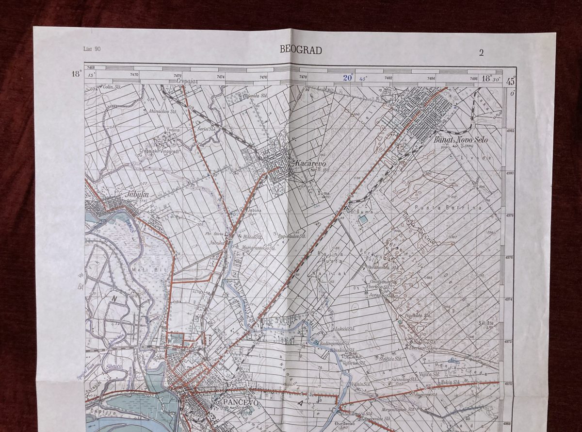 1957 Military Topographic Map Belgrade Beograd Pancevo Serbia Yugoslavia Plan - Image 2