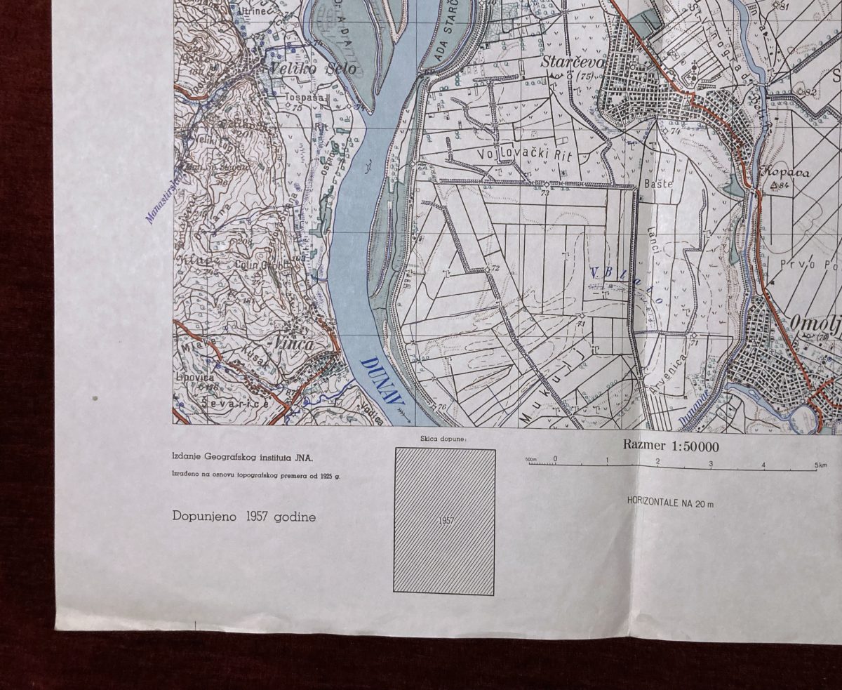 1957 Military Topographic Map Belgrade Beograd Pancevo Serbia Yugoslavia Plan - Image 3