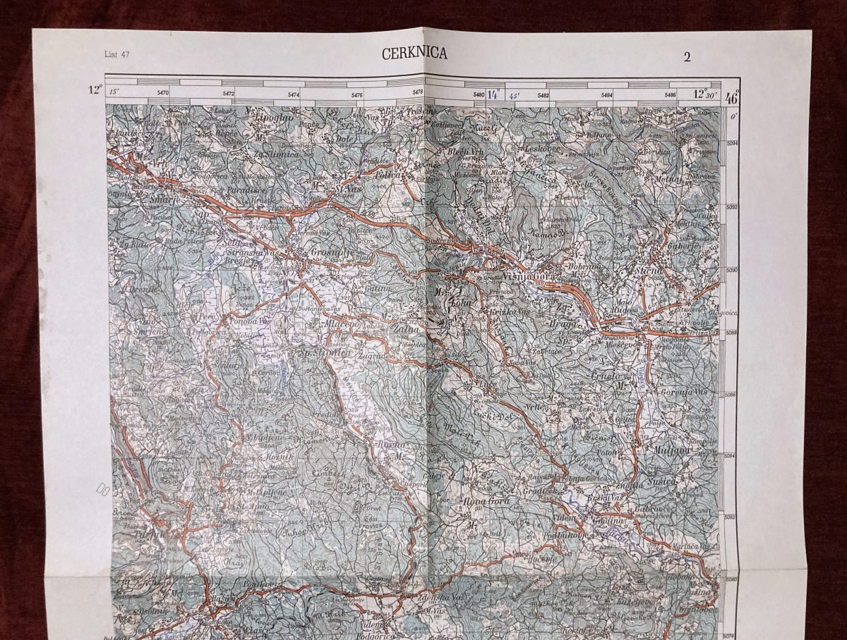 1956 Original Military Topographic Map Cerknica Slovenia Yugoslavia - Image 2