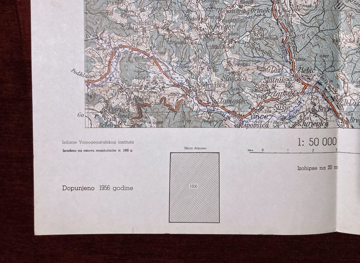 1956 Original Military Topographic Map Cerknica Slovenia Yugoslavia - Image 3
