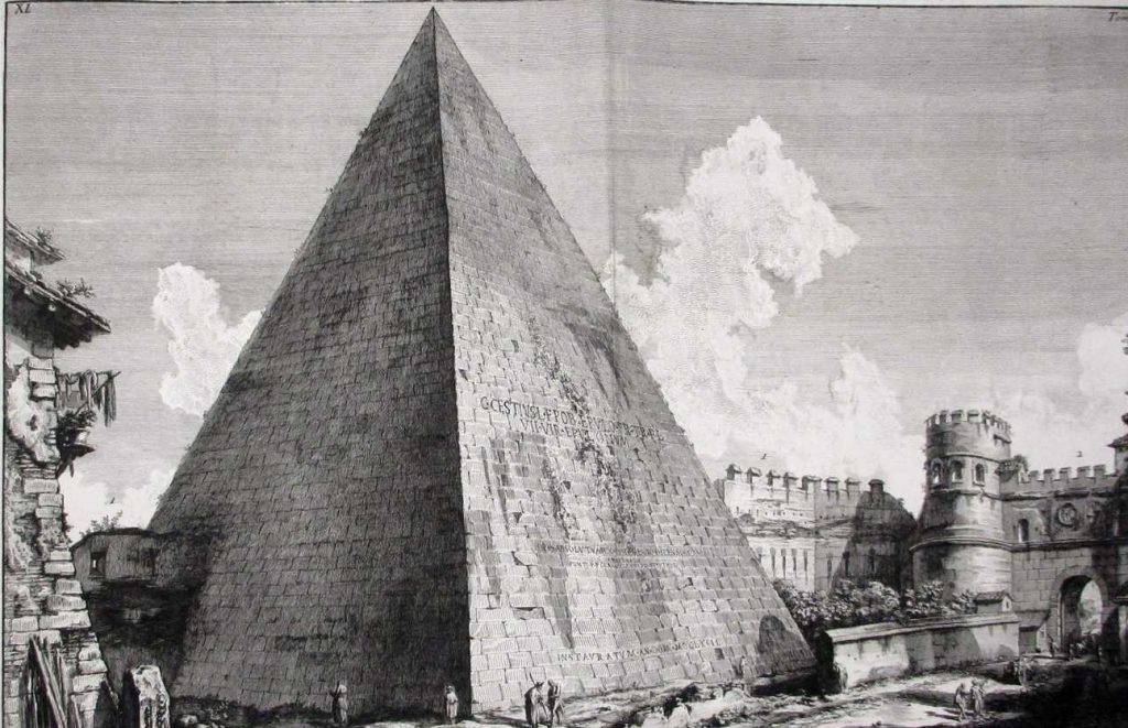 The engraving from 17th century done in renaissance style by Giovanni Battista Piranesi.