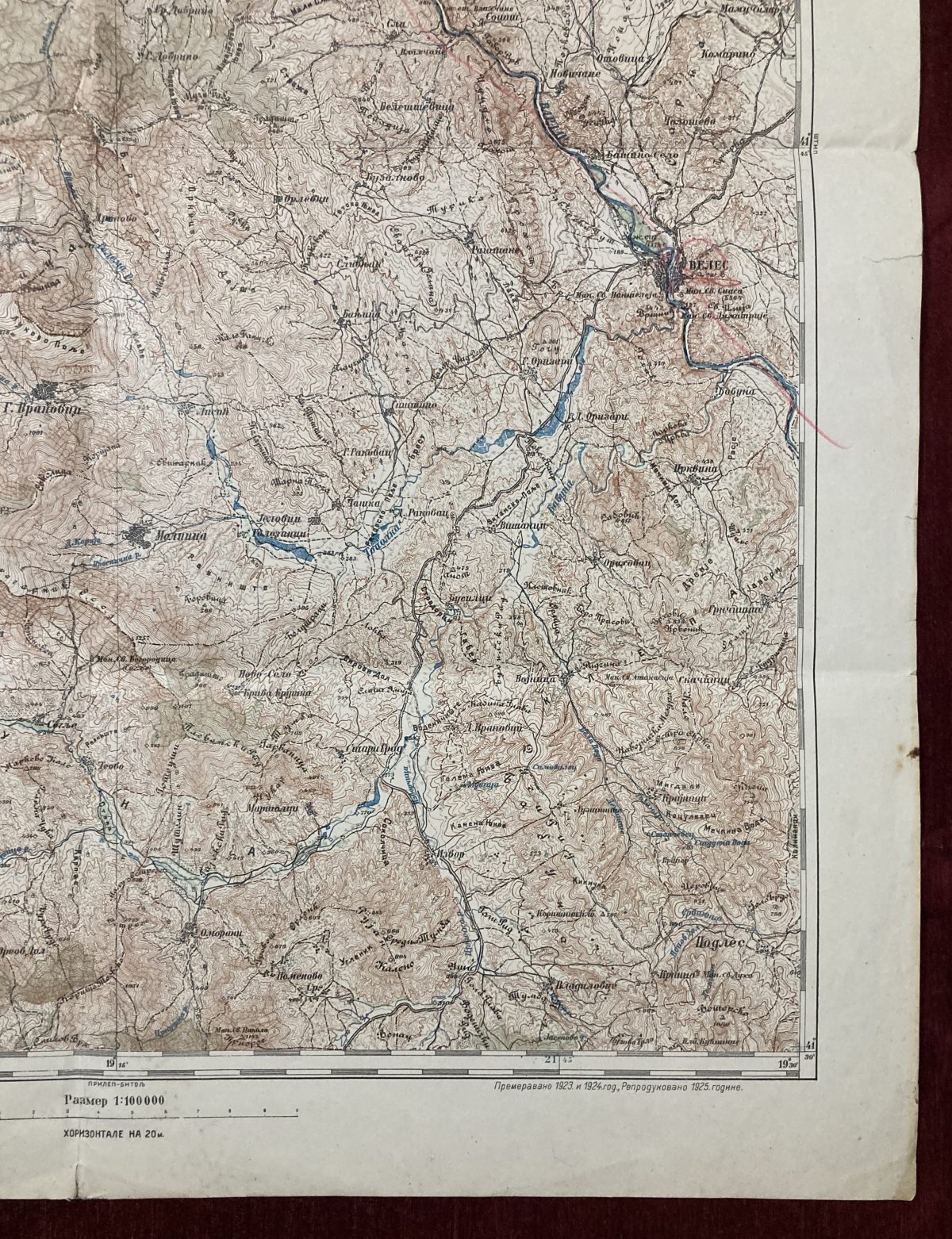 1925 Original Military Topographic Map Skoplje Veles Vardar Macedonia Yugoslavia - Image 6