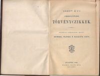 Bunteto Torvenyek Illes Karoly Hungarian History Antique Book 1892
