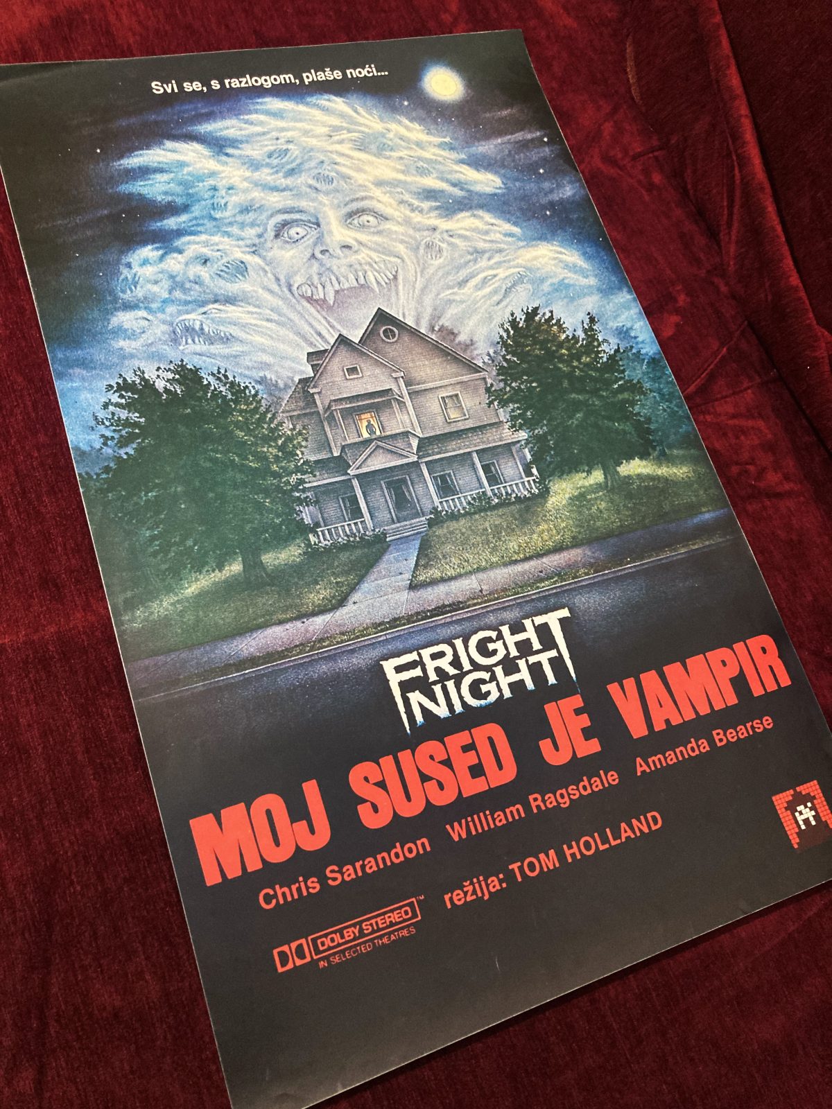 Fright Night Movie Poster Original Vintage 1985 Horror YU - Image 2