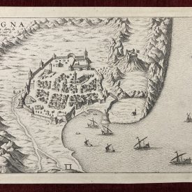 A bird-eye view map of the city of Senj
