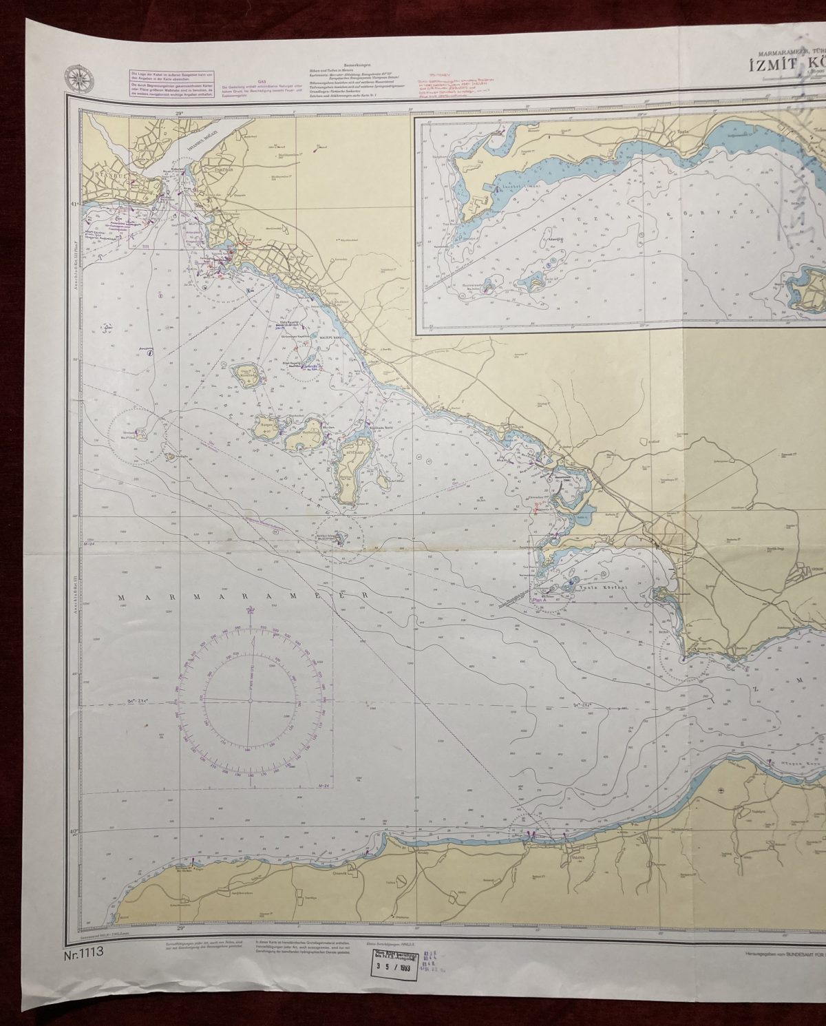Nautical Chart Gulf of Izmit Korfezi Turkey Marmara Sea Bosphorus 1993 BSH - Image 2