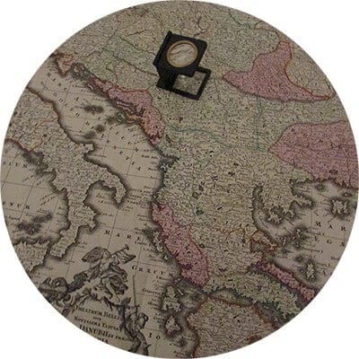 A picture taken during the process of antique map appraisal. 