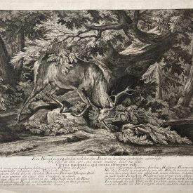 Antique Print Deer Hunting