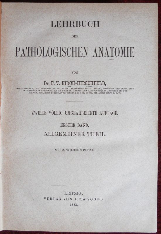 Anatomic Pathology Antique Book Two Vol Medicine Hirschfeld