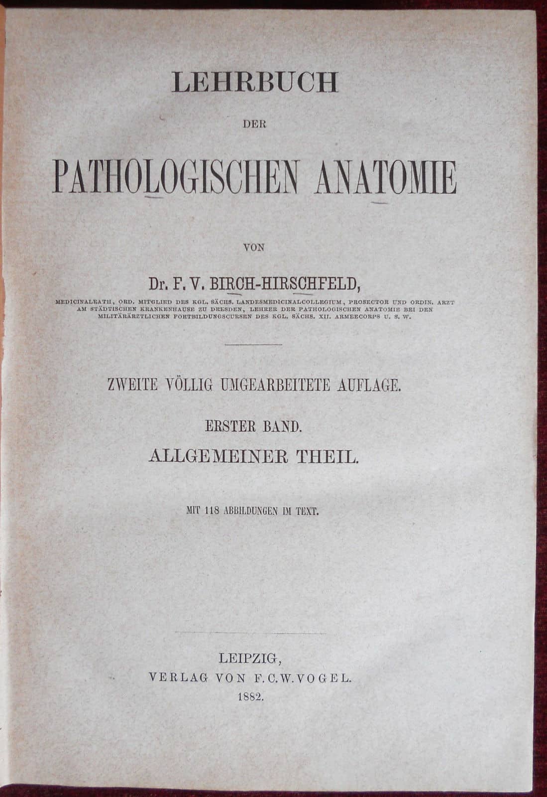 Anatomic Pathology Antique Book Two Vol Medicine Hirschfeld - Image 1