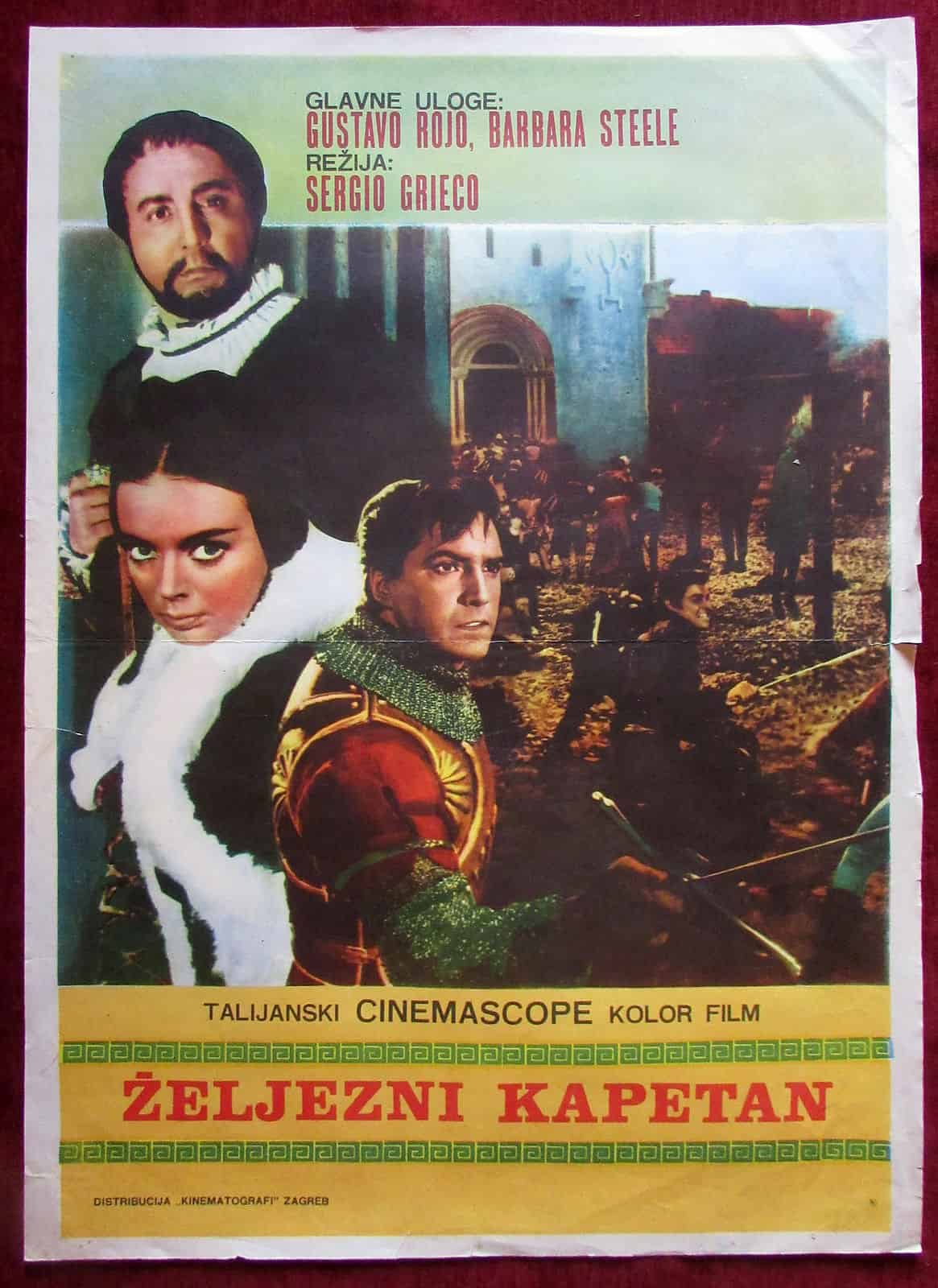 1962 Original Movie Poster Il capitano di ferro Gustavo Rojo Barbara Steele YU - Image 1