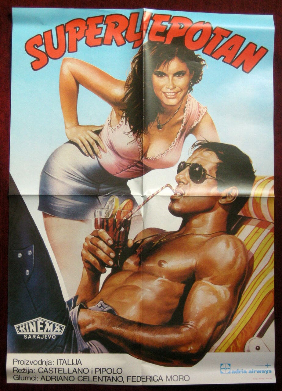 1983 Original Movie Poster Segni Particolari Bellissimo Italy Comedy Celentano - Image 1