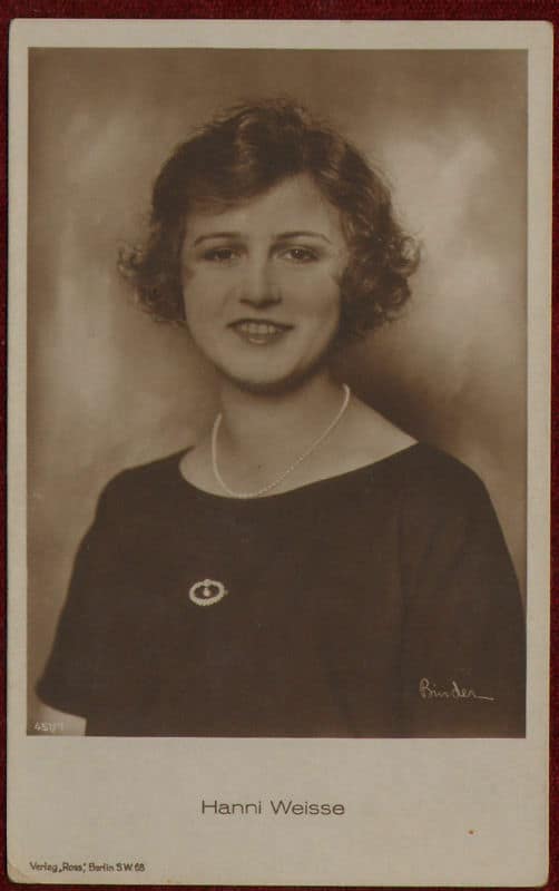 Hanni Weisse Photo Postcard Movie Film Germany - Image 1