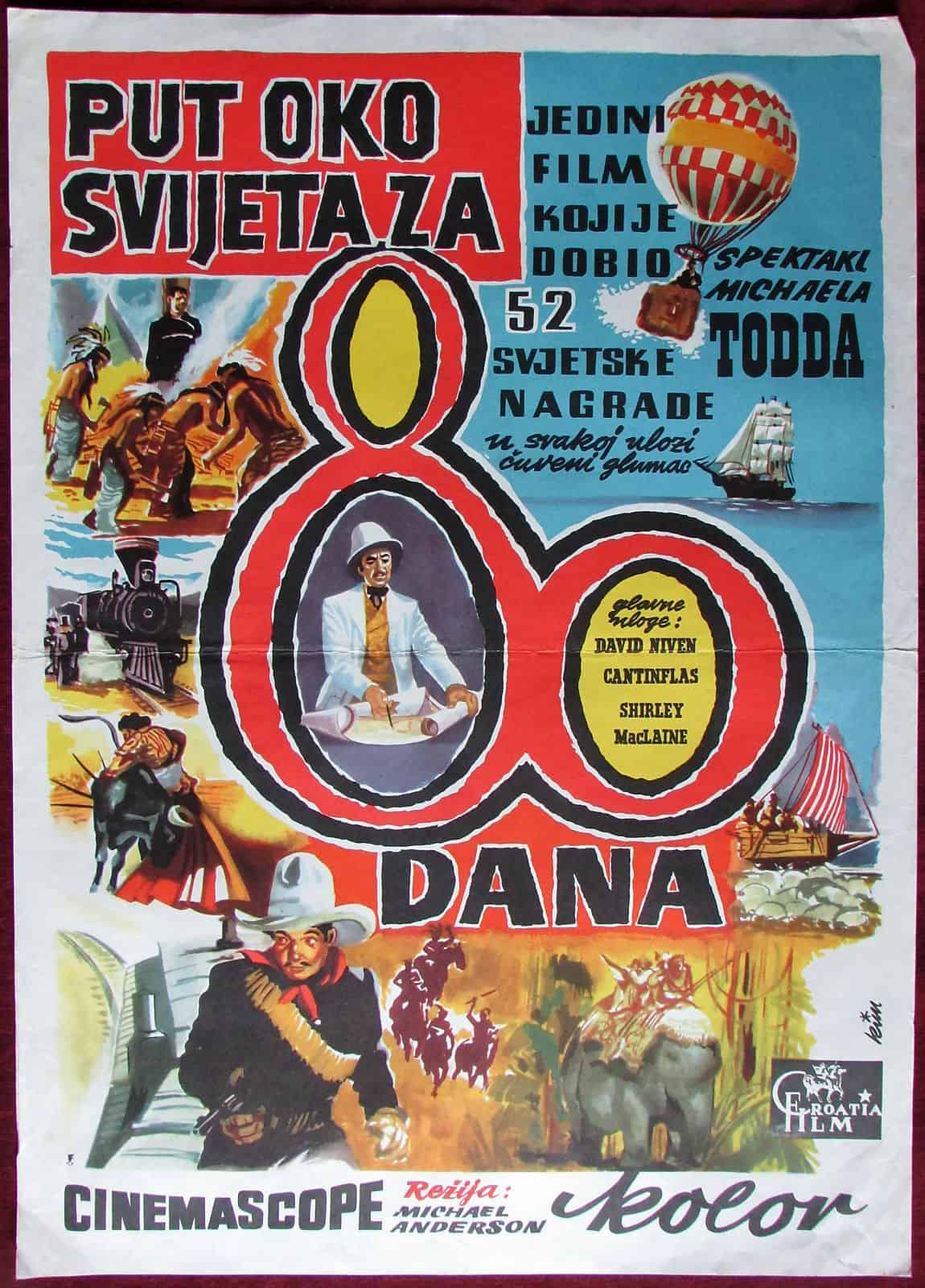 1956 Original Movie Poster Around the World in Eighty Days Anderson Cantinflas - Image 1