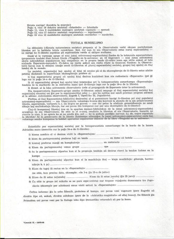 1960 Vintage Brochure Totala Suneklipso Sun Eclipse 1961 Esperanto Illustrated - Image 3