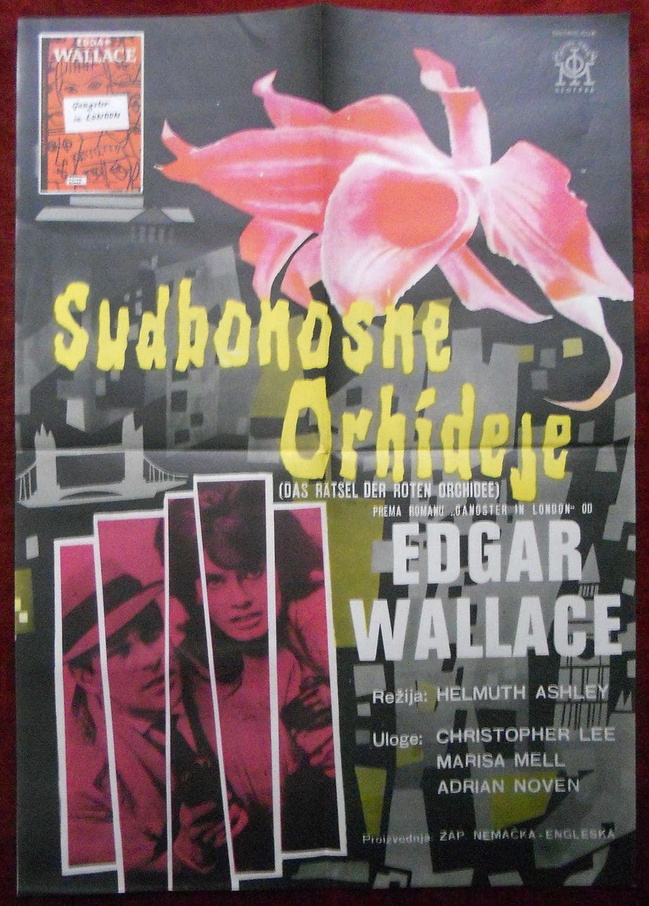 1962 Original Movie Poster Das Rätsel Roten Orchidee Secret Red Orchid Wallace - Image 1