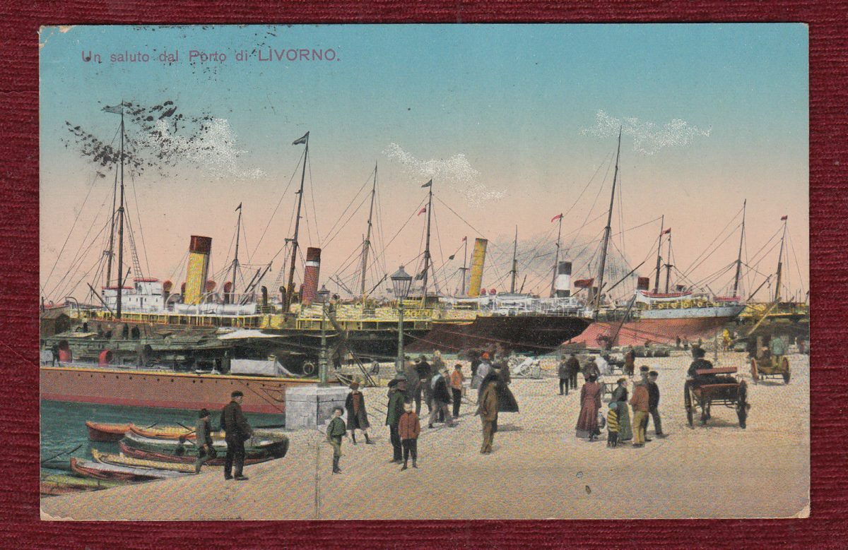 vintage postcard livorno