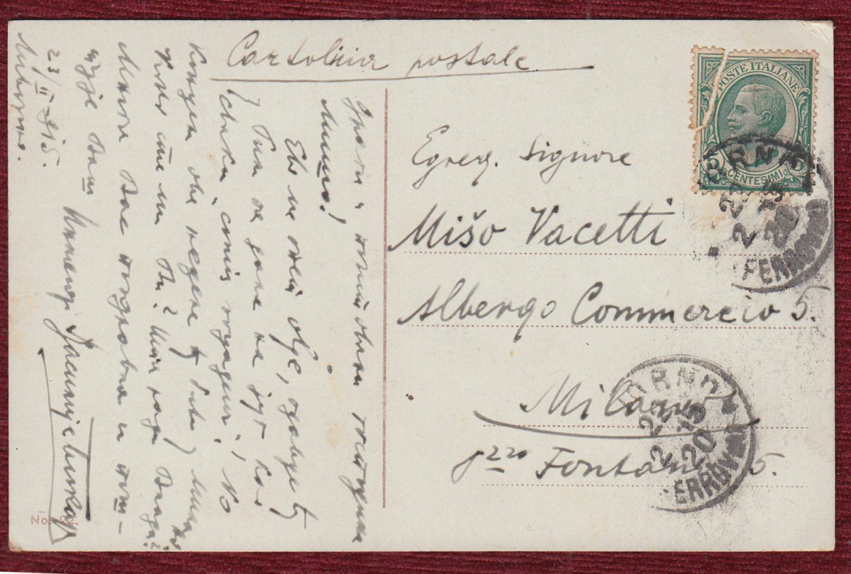 Vintage Postcard Livorno Milano Italy 1915 Boats - Image 2