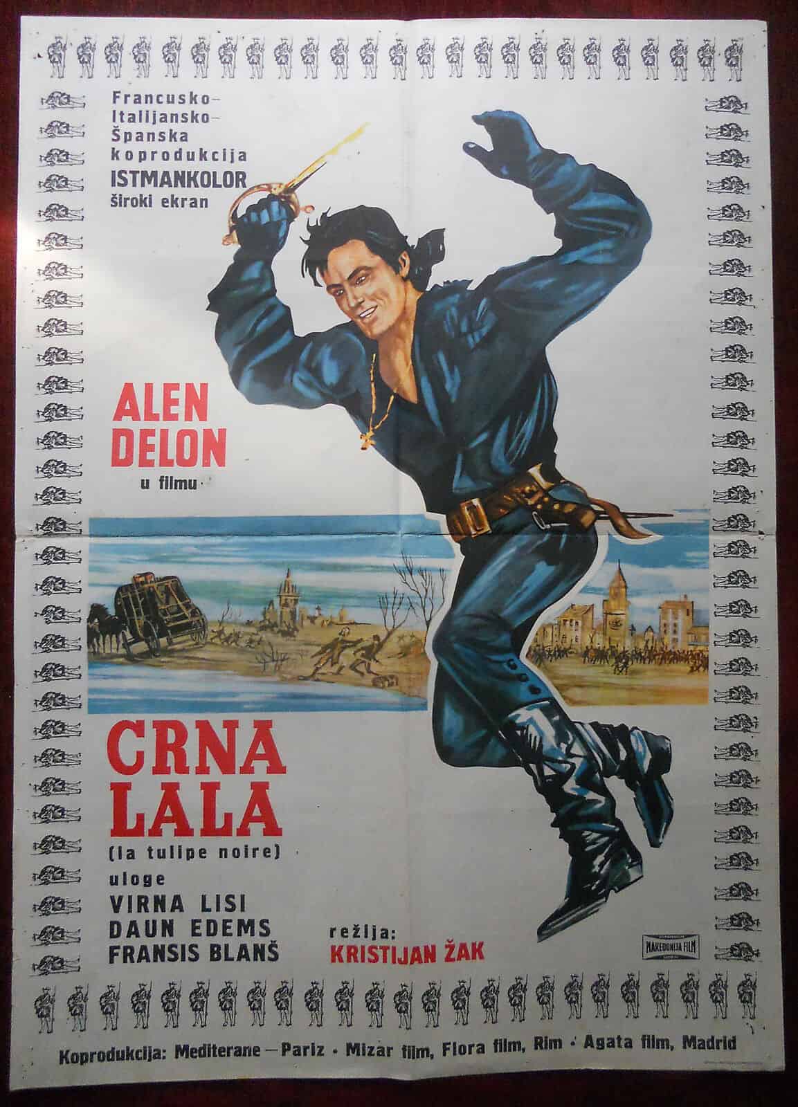 1964 Original Movie Poster Black Tulip La Tulipe Noire French Delon Musketeers - Image 1